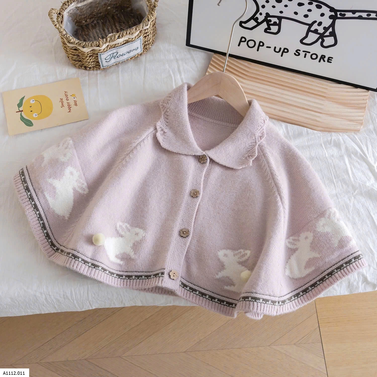 ÁO CHOÀNG LEN HÌNH THỎ BG  Giá sỉ 174k