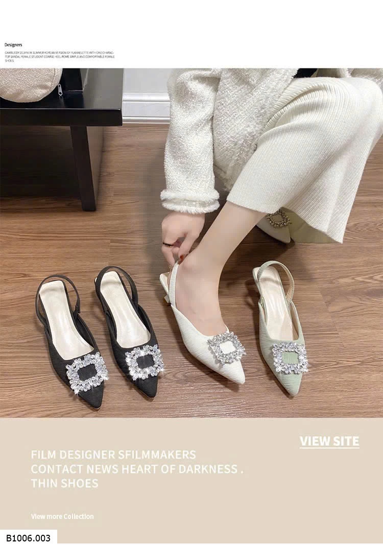 SANDAL MŨI NHỌN ĐÍNH ĐÁ   Sỉ 120k