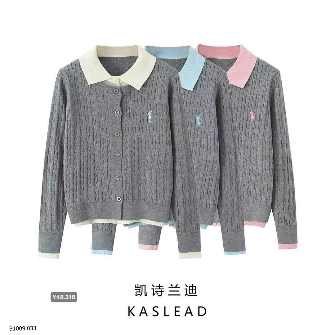 ÁO LEN PHỐI CỔ MÀU KASLEAD   Giá sỉ 245k