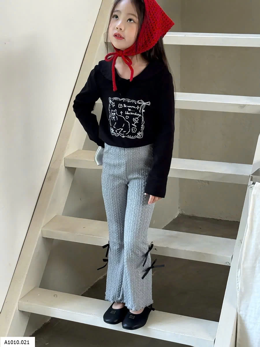 SET ÁO THUN CỔ SEN MIX QUẦN LEGGING ỐNG LOE BG   Giá sỉ áo: 128k  quần: 132k 
