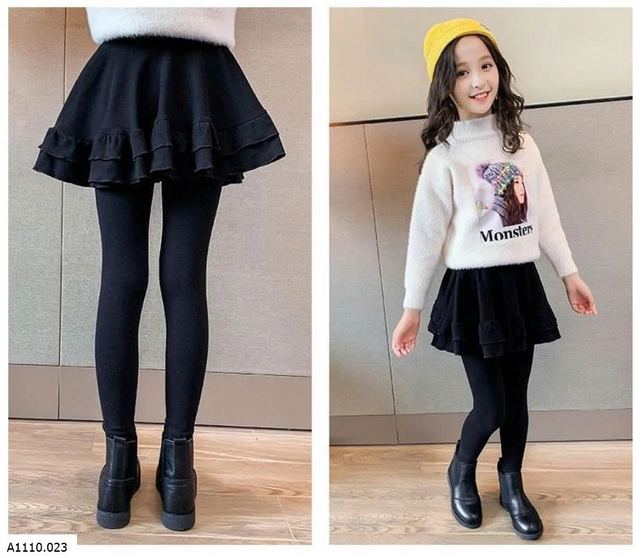 QUẦN LEGGING PHỐI VÁY QUÂY CHO BÉ  Giá sỉ 104k