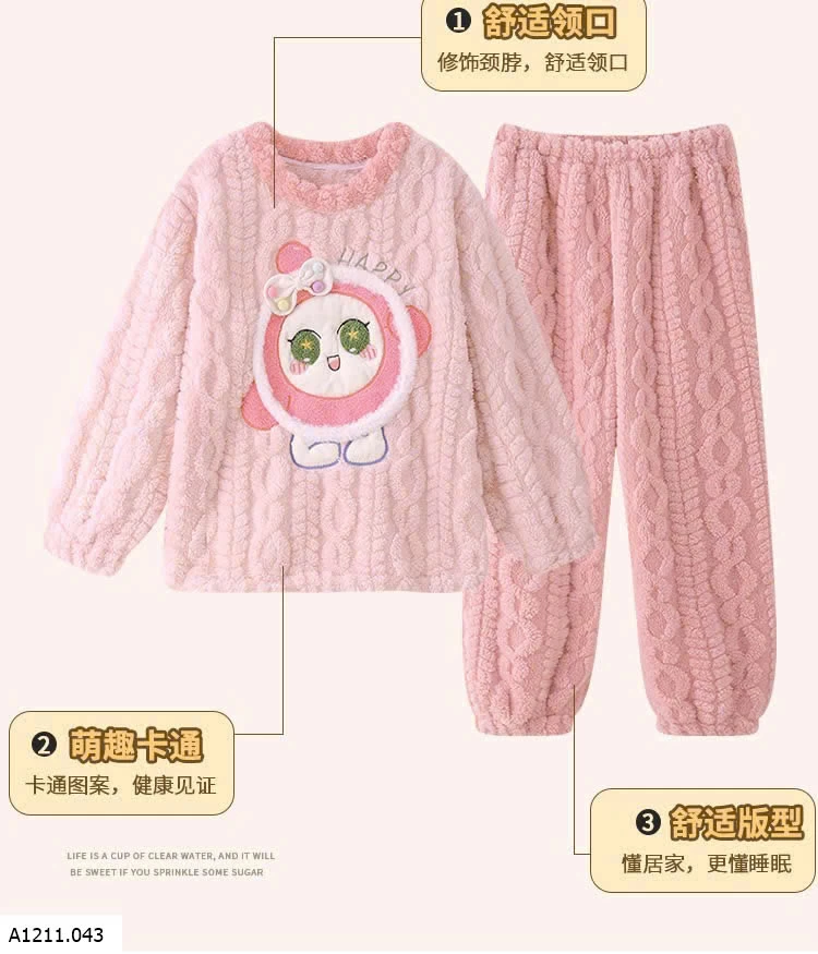 BỘ NỈ BÔNG BÉ GÁI SZ ĐẠI LOẠI ĐẸP Giá sỉ - Sz bé : 8-16 ==> #169kk - Sz đại: S- XL ===> #209kk