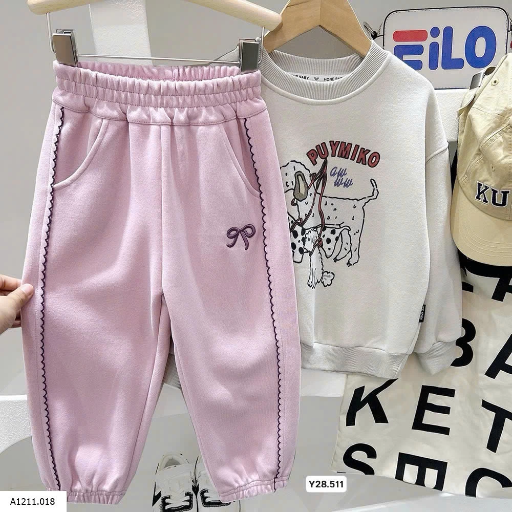 QUẦN NỈ THÊU NƠ BÉ GÁI KACADY Giá sỉ 120k/c sỉ từ 2 chiếc