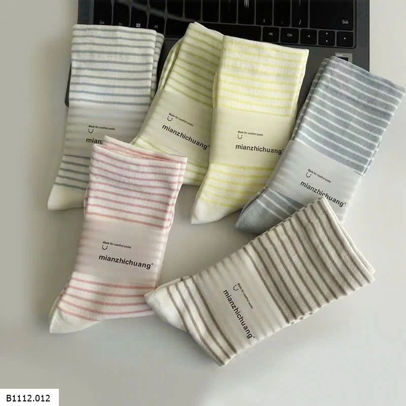 SÉT 6Đ TẤT COTTON KẺ CỔ CAO  Giá sỉ 101k/s