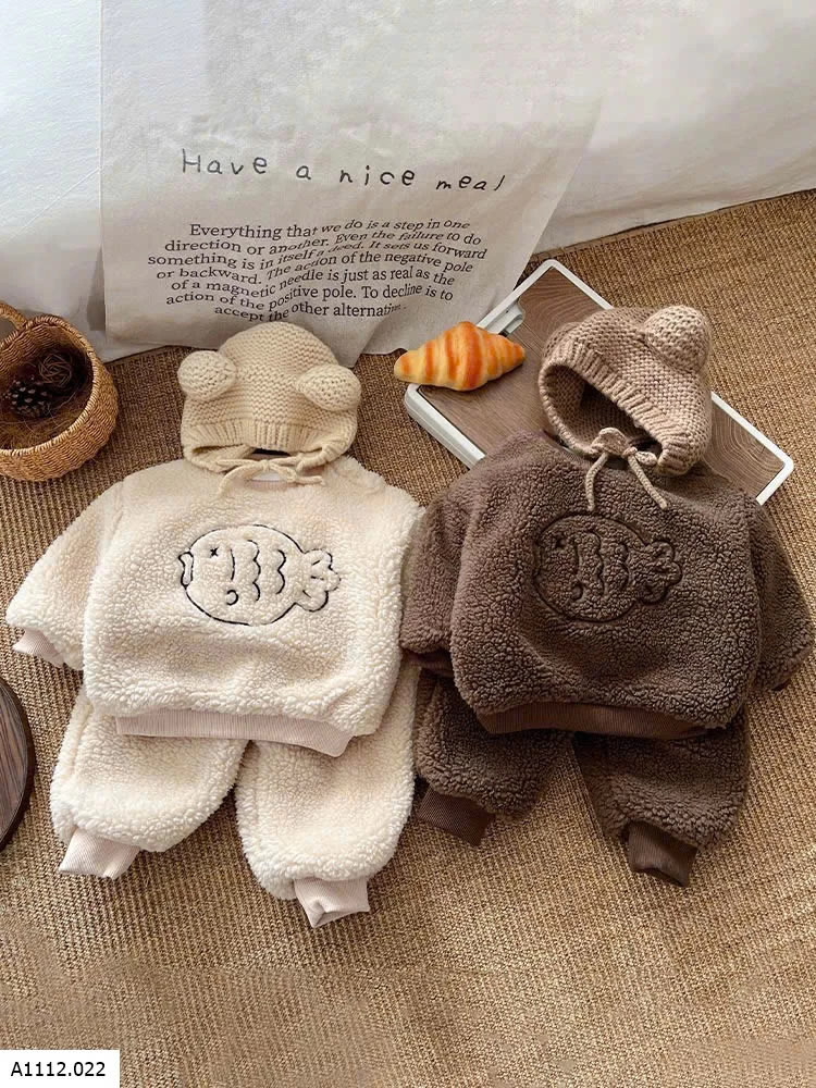 BỘ NỈ LÔNG CHO BÉ  Giá sỉ 217k