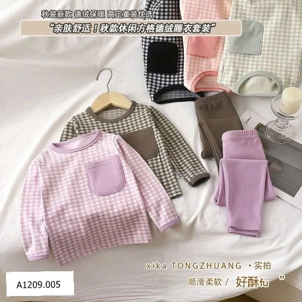 BỘ NỈ CARO CHO BÉ   Giá sỉ 80-110   62k 120-150    78k