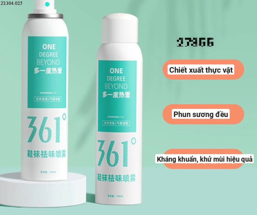 BÌNH XỊT KHỬ MÙI HÃNG 361 CHIẾT XUẤT HẠT BƯỞI Si 70k/chai