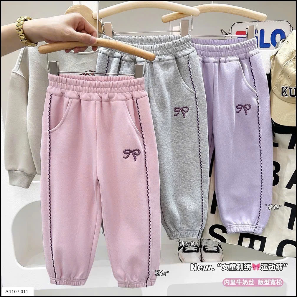 QUẦN NỈ THÊU NƠ BÉ GÁI KACADY Sỉ giá 118k