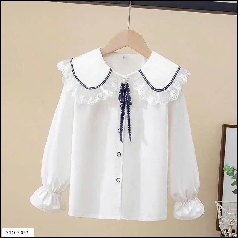 ÁO SƠ MI TRẮNG DÀI TAY BÉ GÁI Sỉ giá 125k