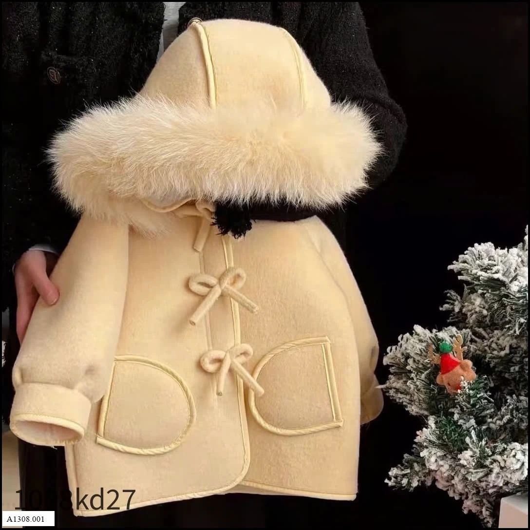 ÁO KHOÁC DẠ MŨ LÔNG CHO BÉ   Giá sỉ 260k