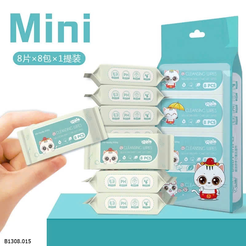KHĂN GIẤY ƯỚT MINI BỎ TÚI   Giá sỉ giá 68k/set 3 túi