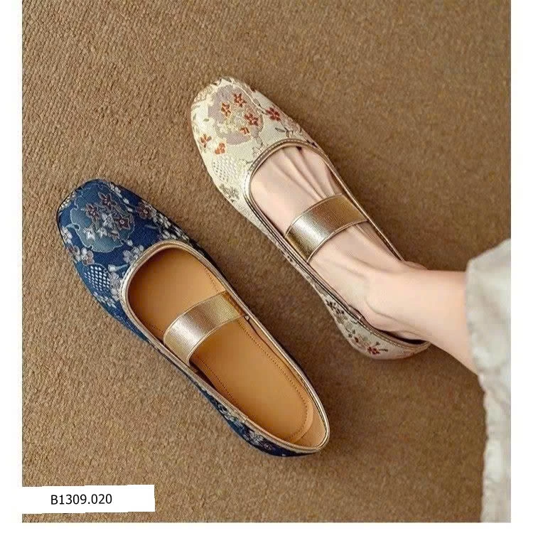  GIÀY BÚP BÊ THỔ CẨM PHỐI DÂY VÀNG   Giá sỉ 155k