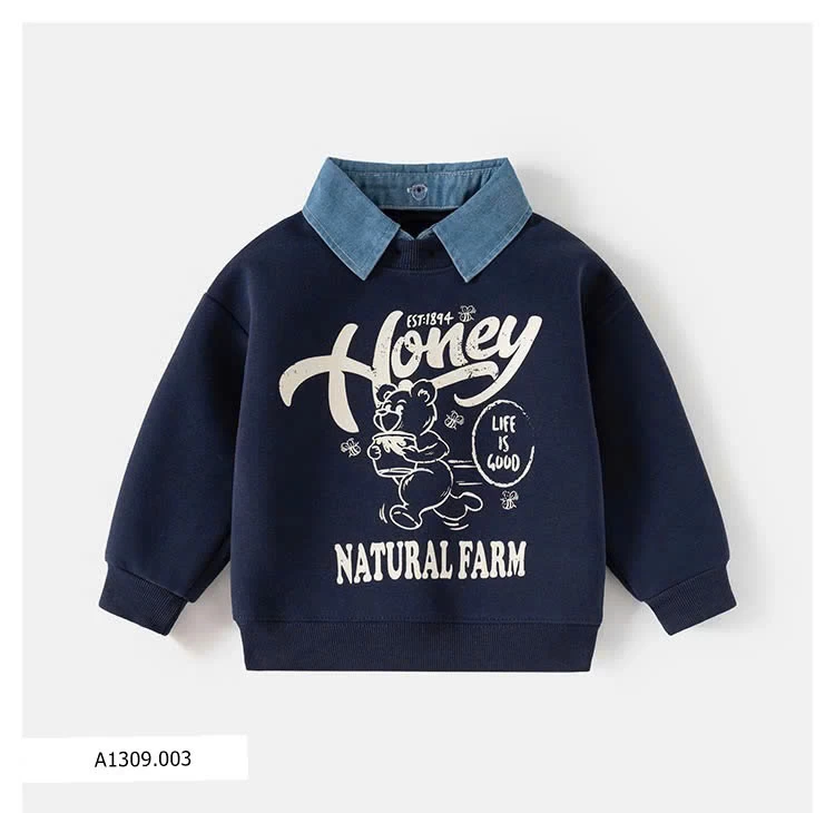 ÁO NỈ CỔ JEAN Wellkids   Giá sỉ 101k 