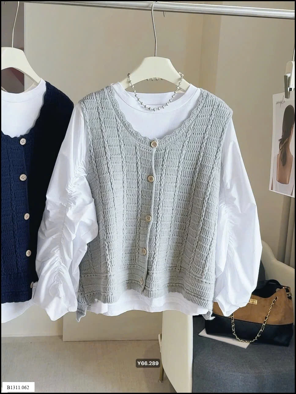 SET ÁO TRẮNG MIX GILE ANNA Giá sỉ 220k