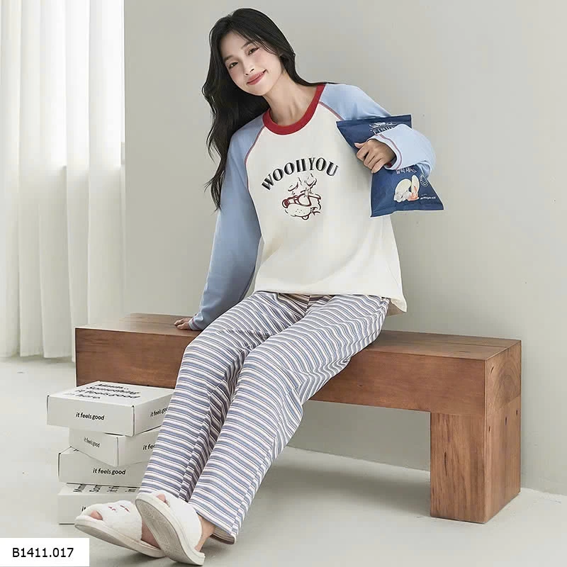 BỘ NGỦ DÀI TAY KÈM BRA  Giá sỉ 140k