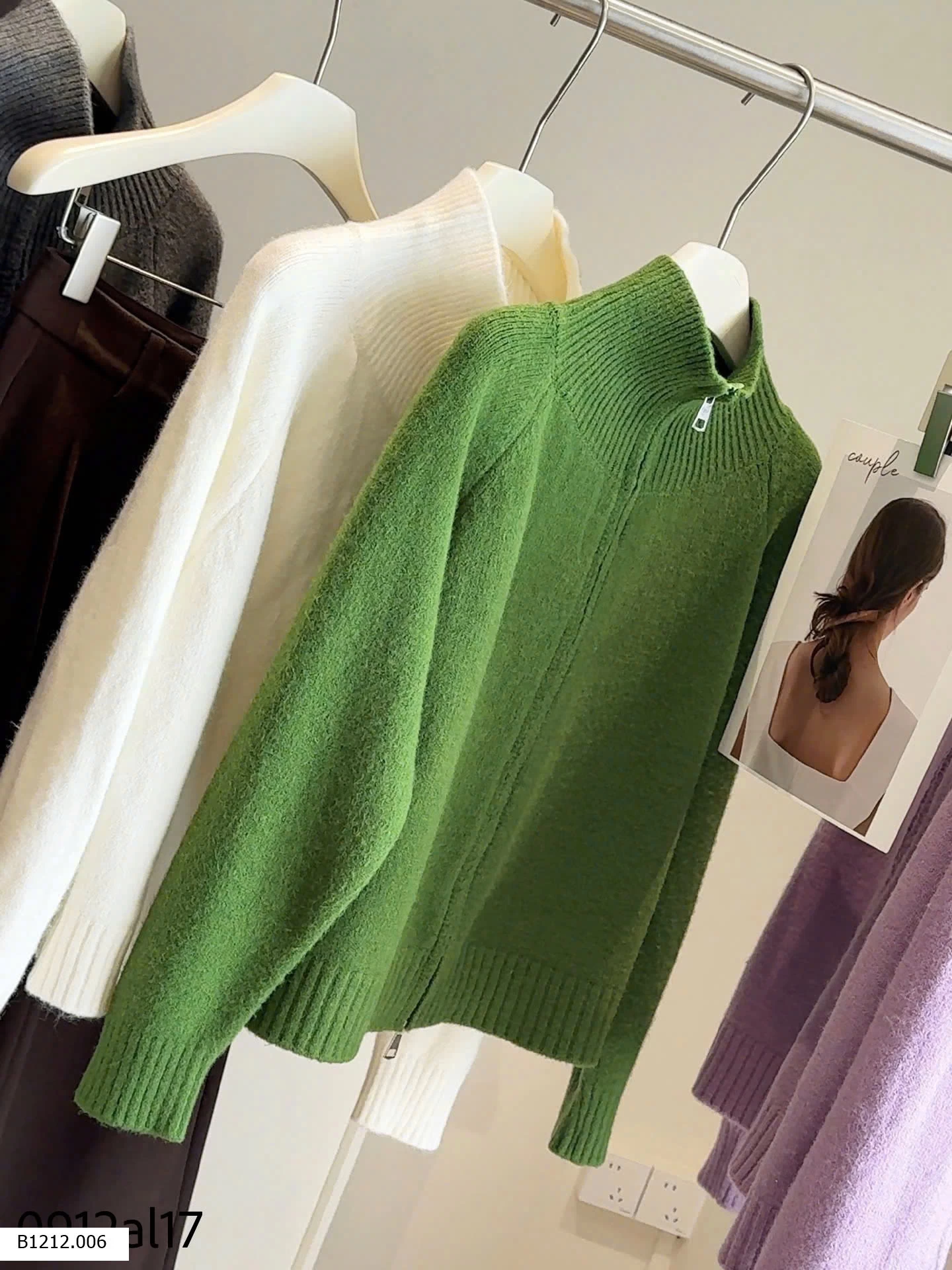 ÁO LEN KHOÁC CỔ CAO ANNA   Giá sỉ 210k