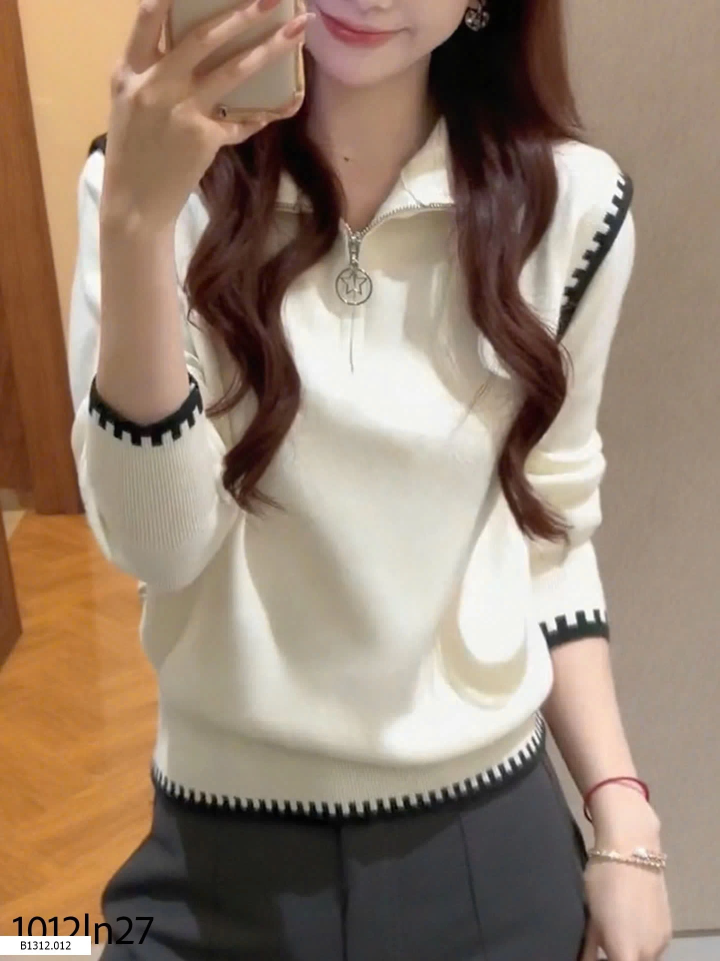 ÁO LEN NỮ CỔ KÉO KHOÁ  Giá sỉ 210k