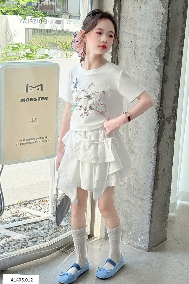 SET ÁO THUN MIX CV PHỐI REN JUZITIGE  Sỉ giá  áo: 108k  cv: 147k 