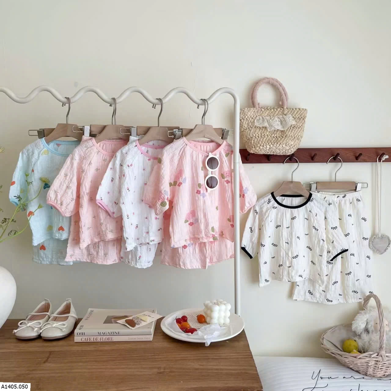 Bộ ngủ lửng chất mát  Sỉ giá  size 80-110: 52k/1b Size 120-150: 67k/1b