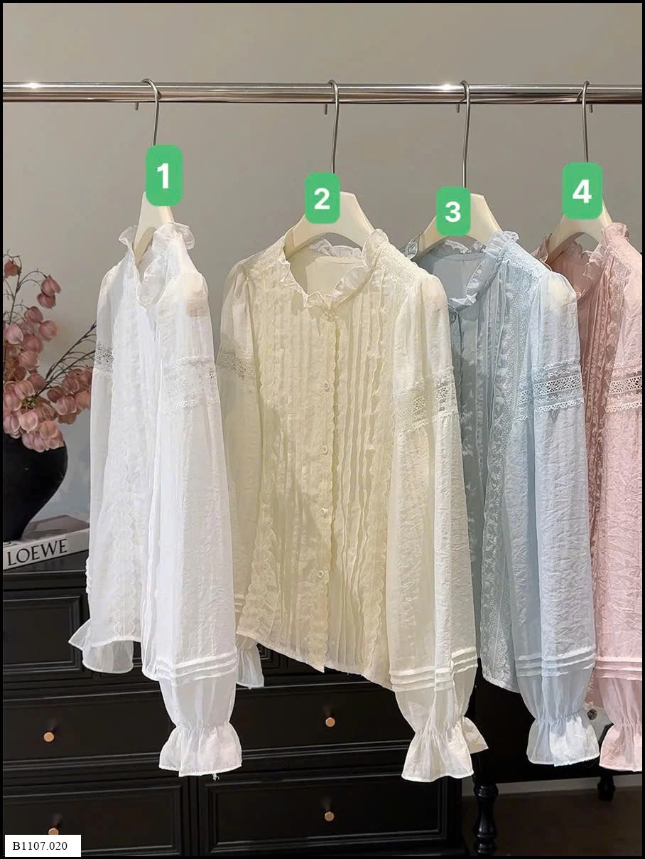 ÁO SƠ MI BÈO PHỐI REN ANNA Sỉ giá 200k