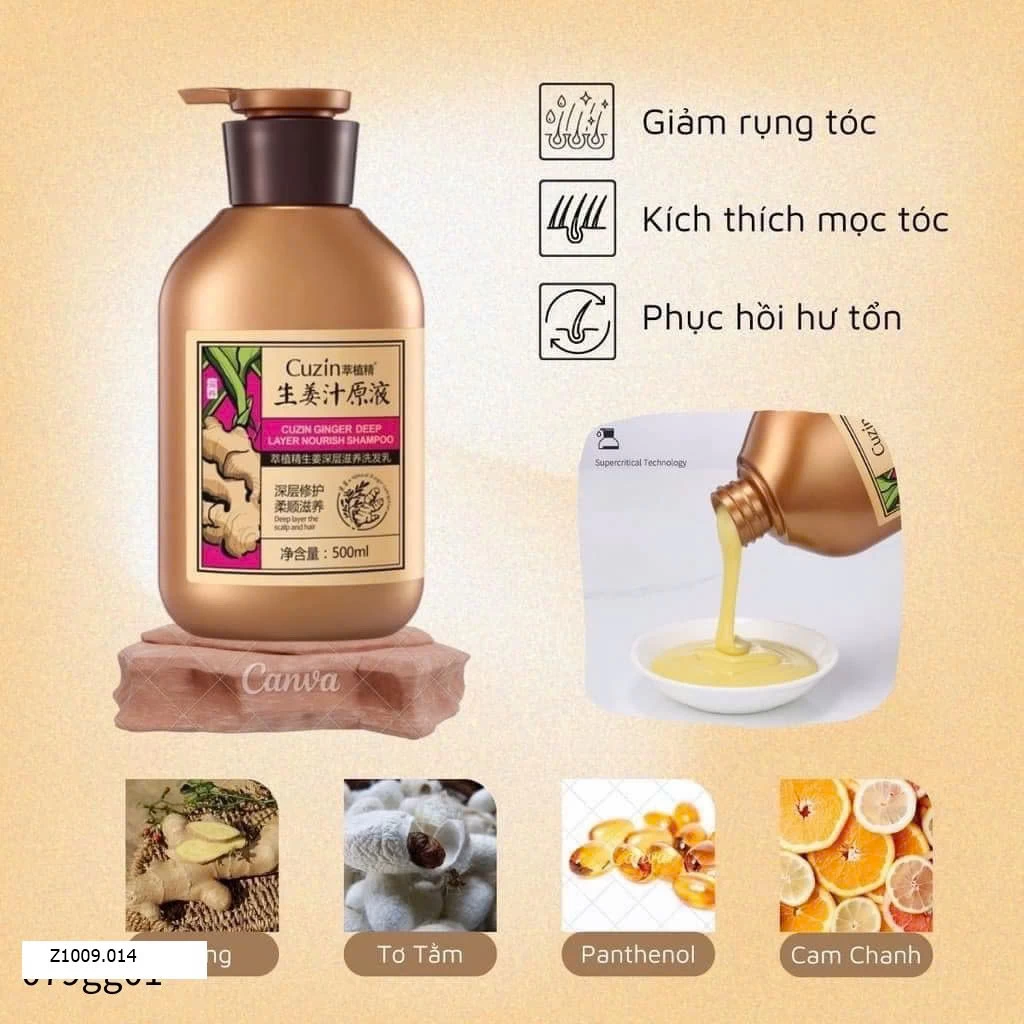 DẦU GỘI XẢ GỪNG CUZIN CHÍNH HÃNG  Sỉ: 75k/chai.