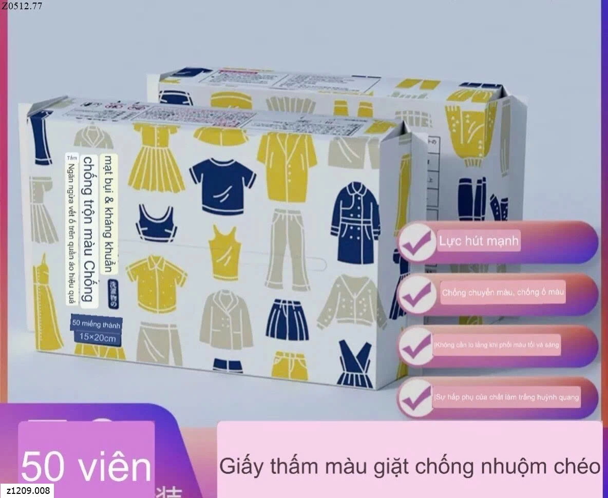 COMBO SET 2 GÓI GIẤY GIẶT CHỐNG LOANG MÀU  Sỉ 50k/1 set 2 gói