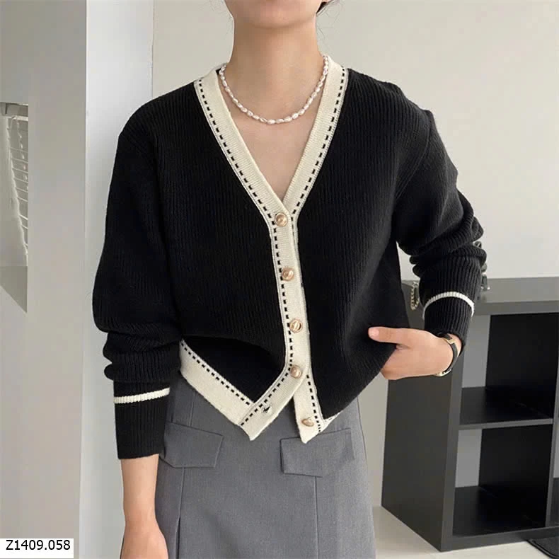 ÁO LEN CARDIGAN CỔ  V 3   Sỉ 130k