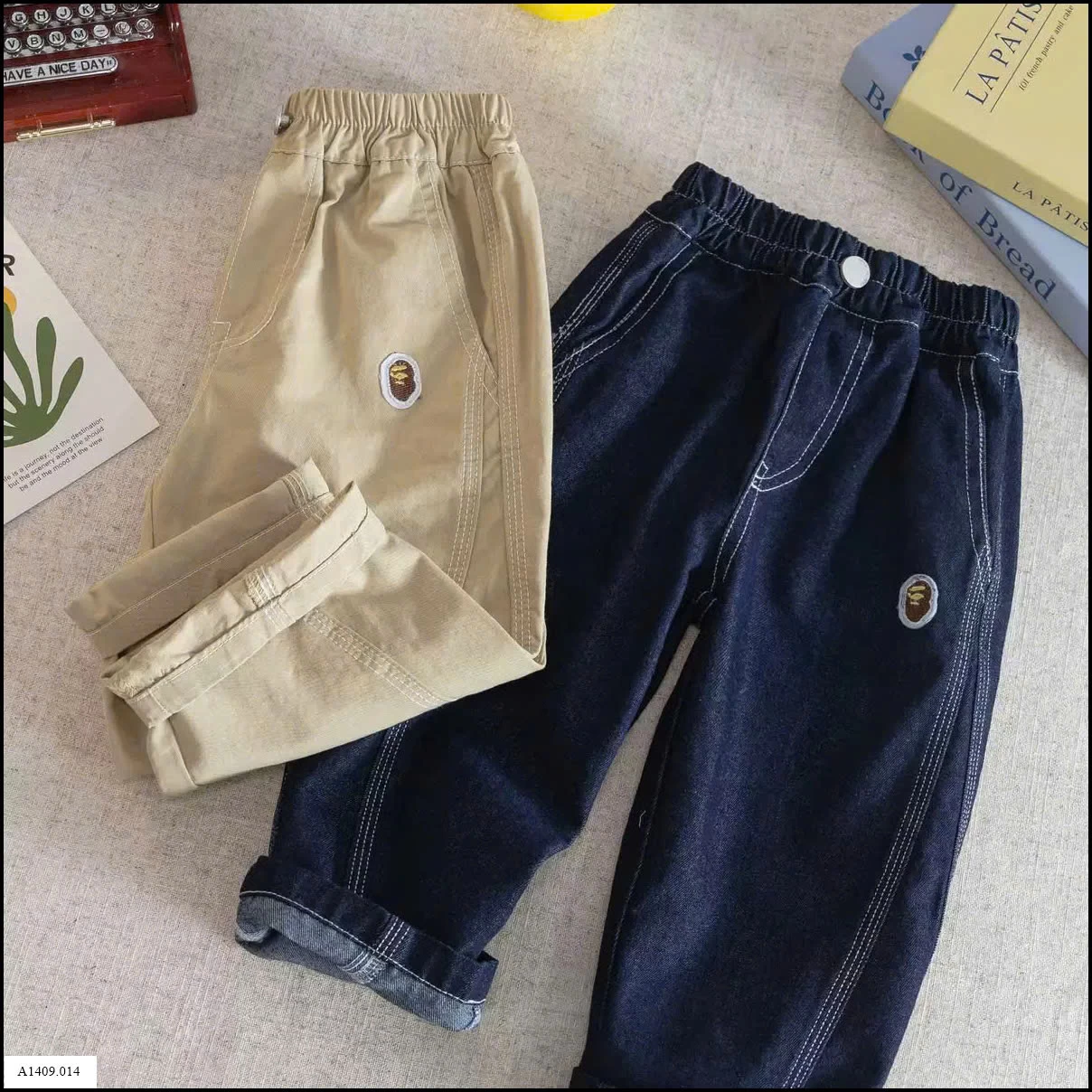 QUẦN JEAN LƯNG CHUN CHO  BÉ TRAI Giá sỉ 127k