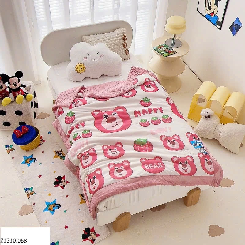 CHĂN HOẠT HÌNH MICKEY SANRIO CHO BÉ  Giá sỉ như sau: Sỉ: 110x150cm: 100k 150x200cm:150k