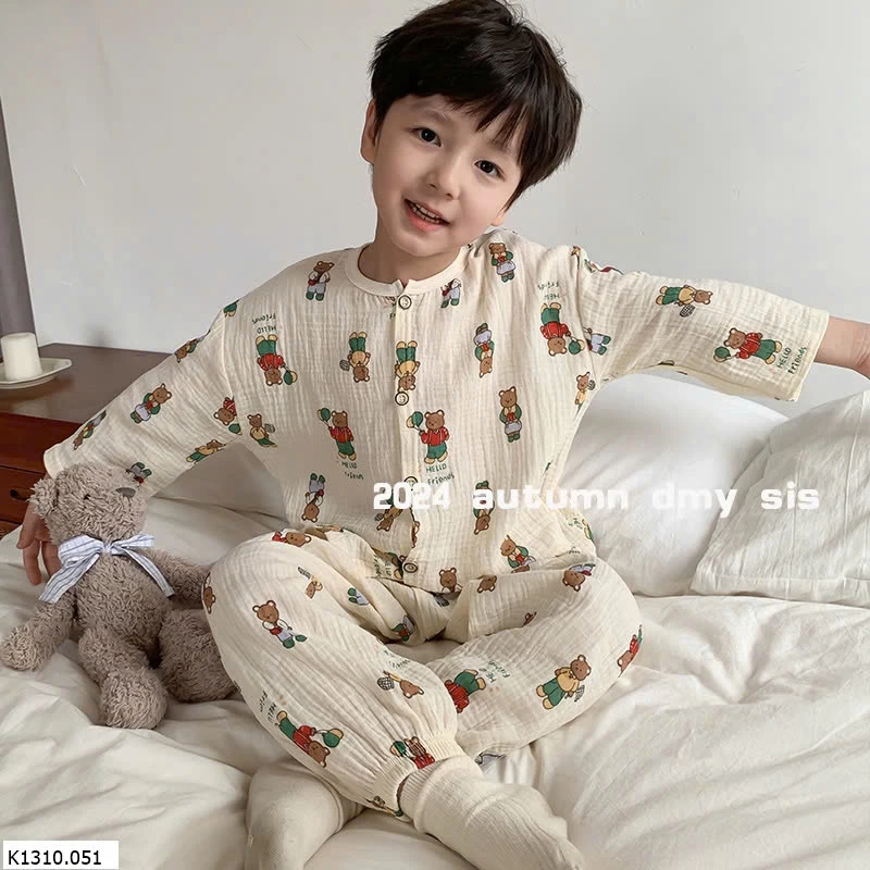 BỘ PIJAMA MUSLIN CHO BÉ   SỈ 106k