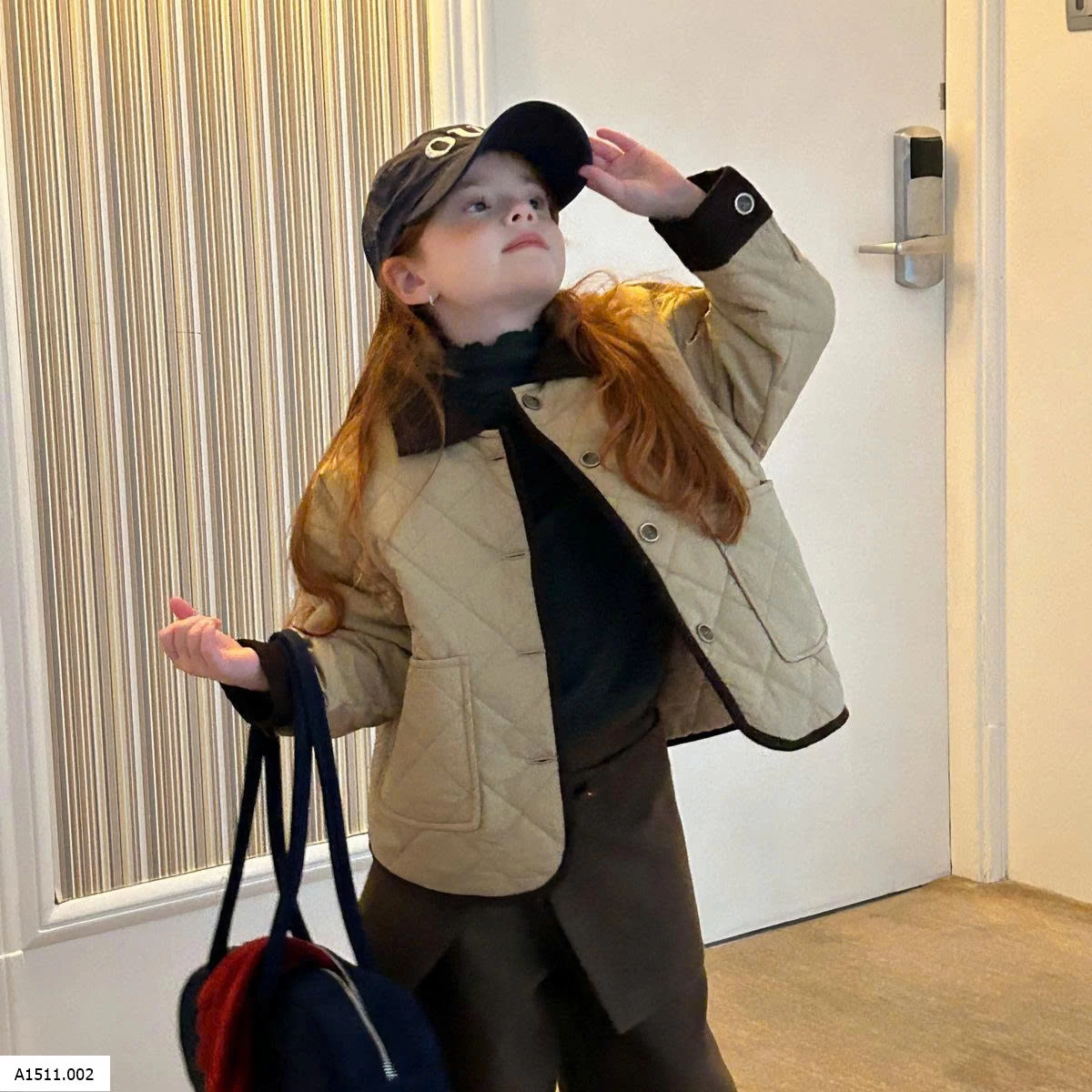 ÁO KHOÁC TRẦN TRÁM CỔ PHỐI MÀU BG Giá sỉ 300k