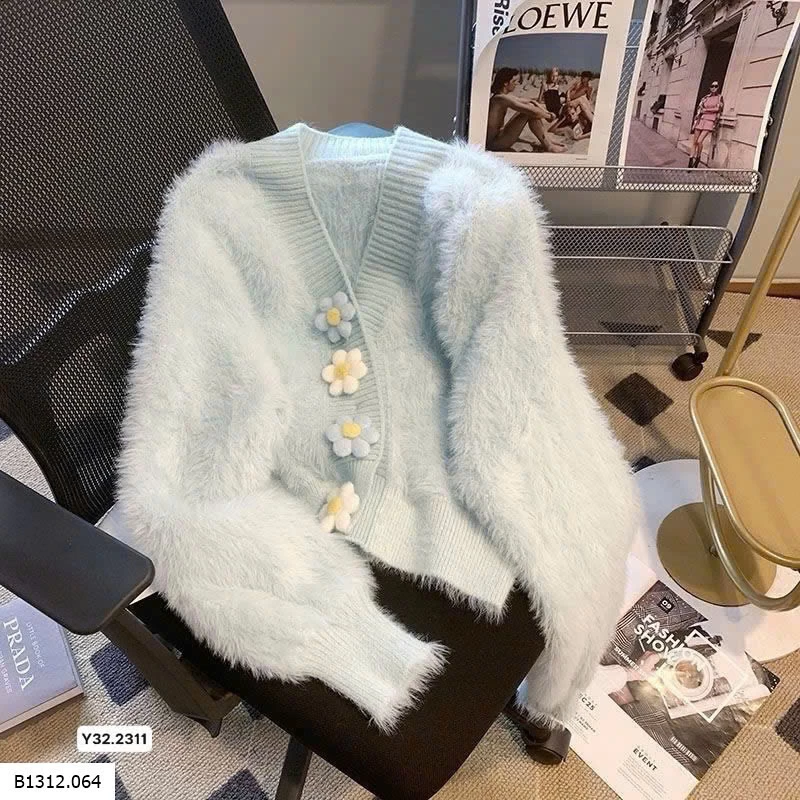 ÁO LÔNG ĐÍNH HOA CHO NỮ Giá sỉ 165ka