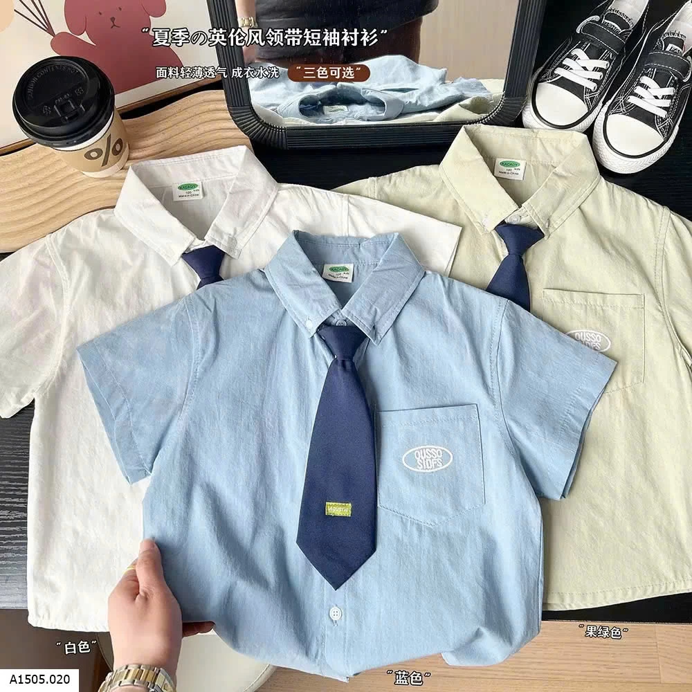 SƠ MI CỘC TAY KÈM CÀ VẠT Sỉ 105k