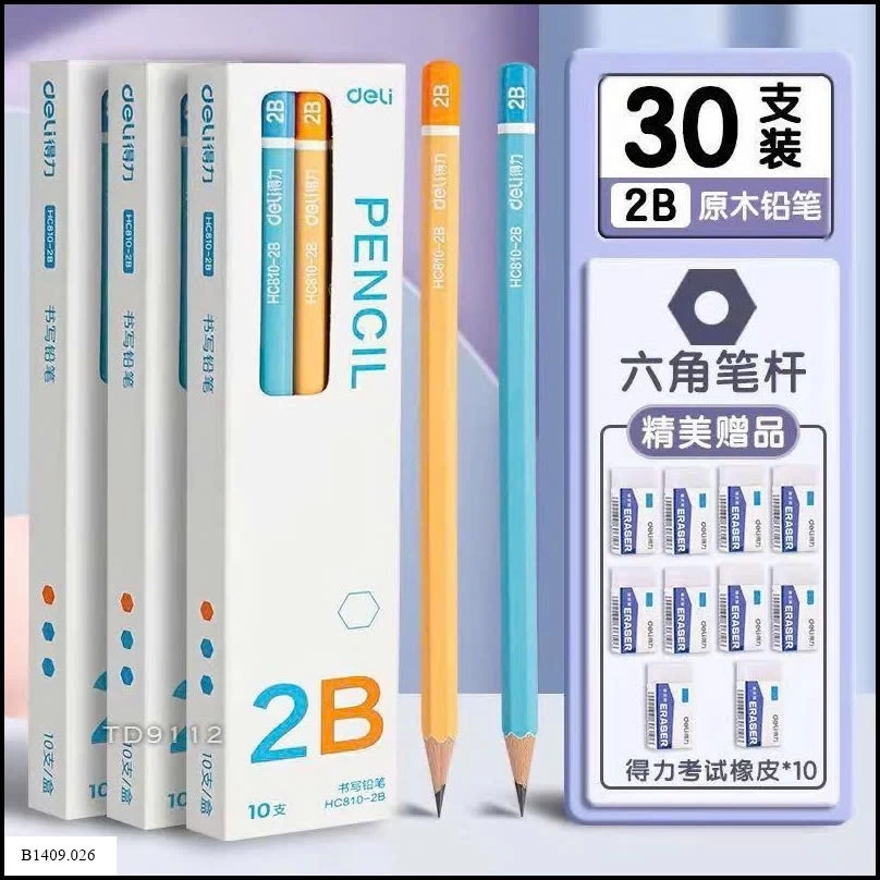 SET BÚT CHÌ + TẨY CHÌ DELI Giá sỉ  89k/1 set