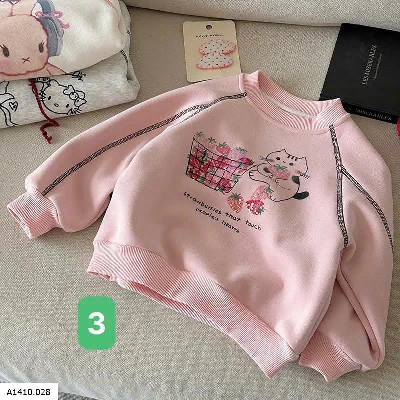 ÁO NỈ HOẠT HÌNH BG   Giá sỉ sz 90-150: 145k  sz 160: 153k 