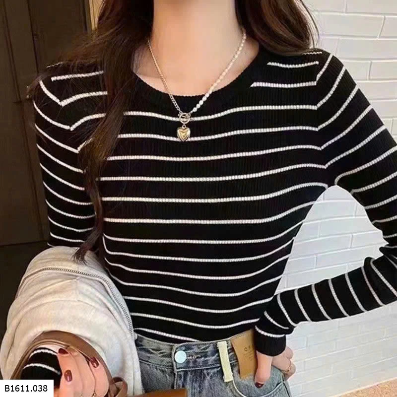 ÁO LEN SỌC NGANG DÁNG ÔM  Giá sỉ 90k