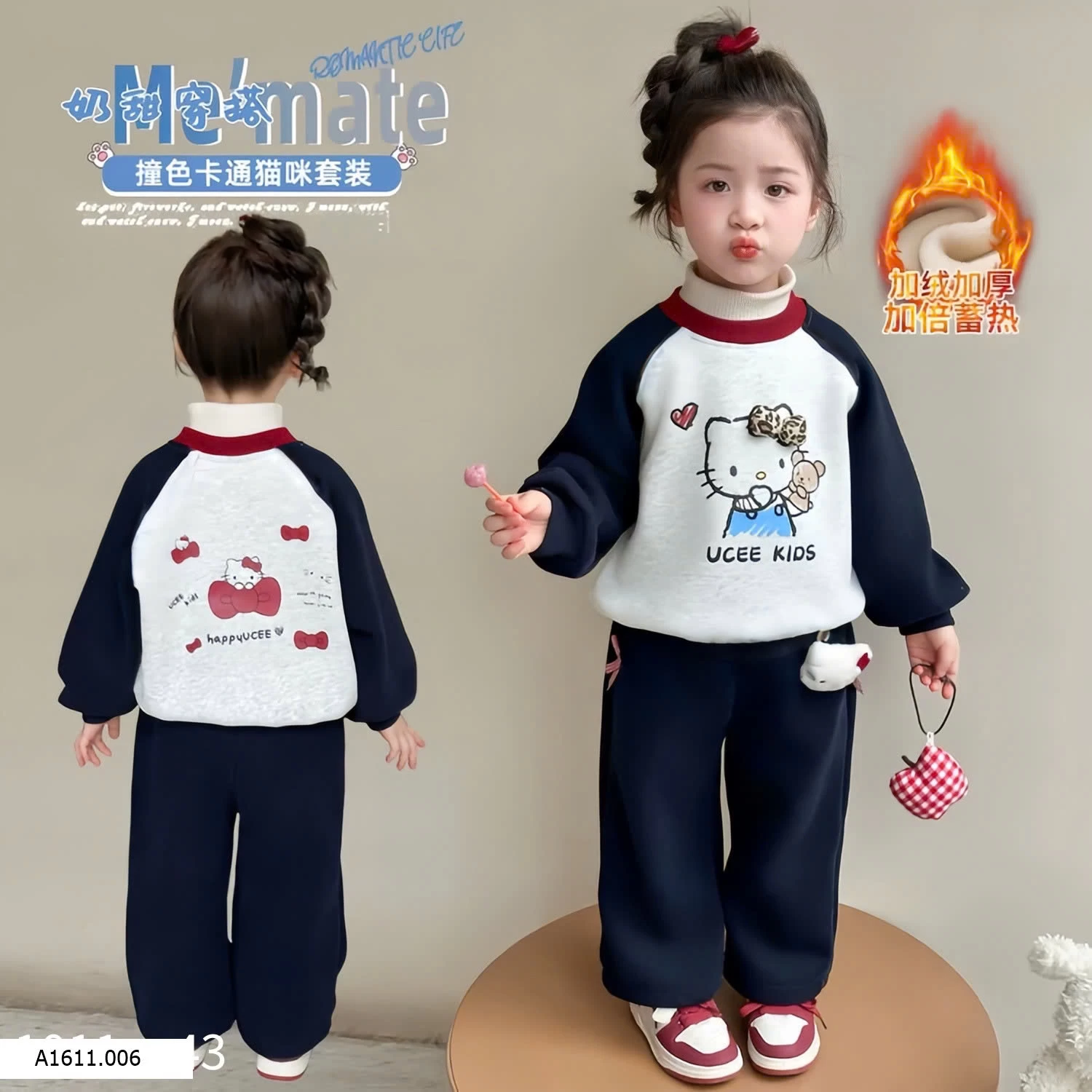 SET NỈ BÔNG HELLO KITTY TONE THAN Giá sỉ 80-100 140k 110-150 160k
