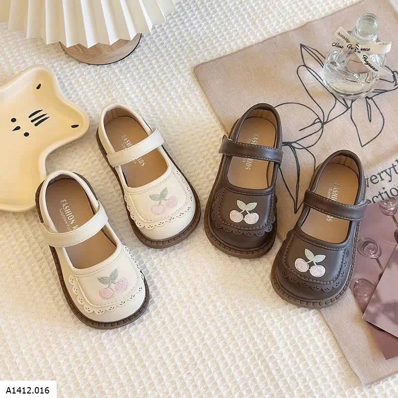 Giày da bé gái cherry xinh xắn Giá sỉ 120k