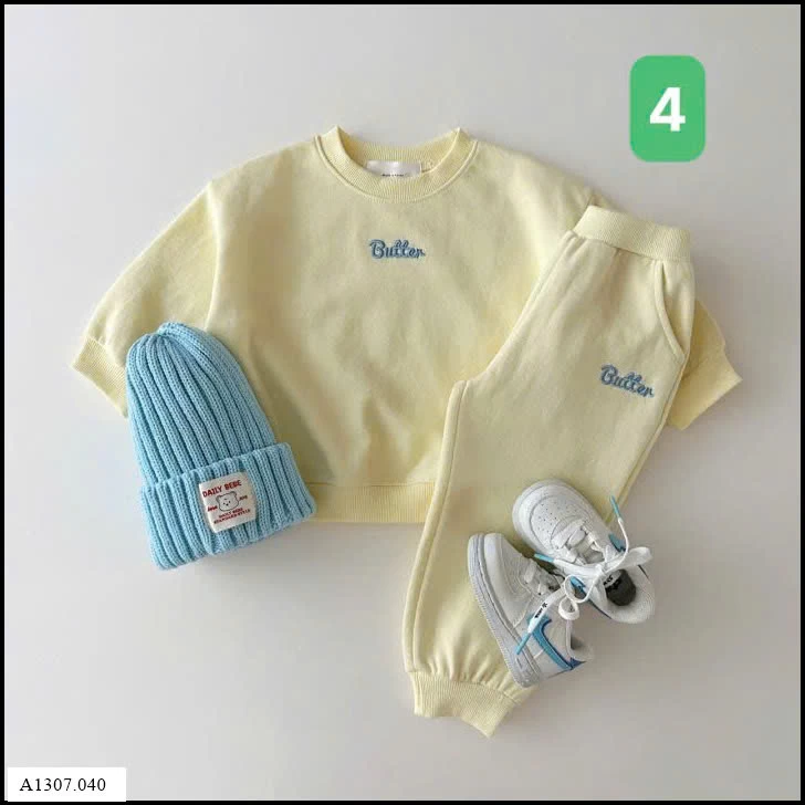 BỘ DÀI TAY THÊU CHỮ BUTTER CHO BÉ Sỉ giá 159k
