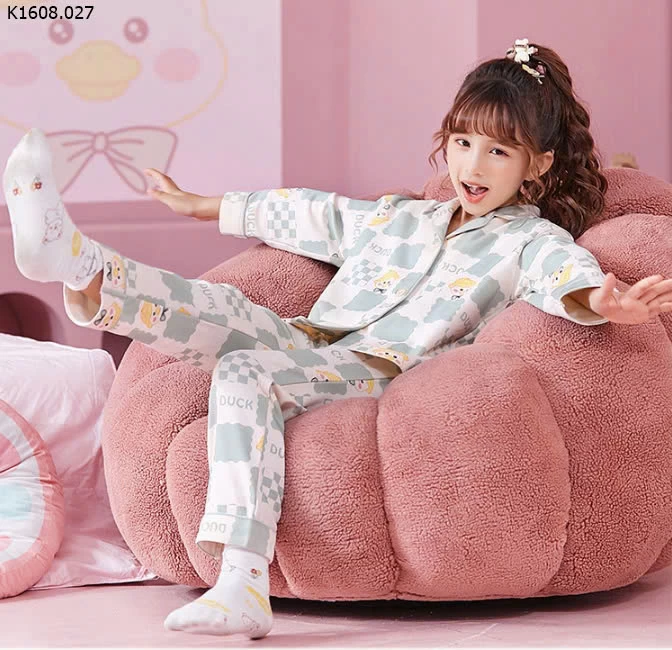 BỘ PIJAMA THU ĐÔNG BÉ GÁI Si  125K 