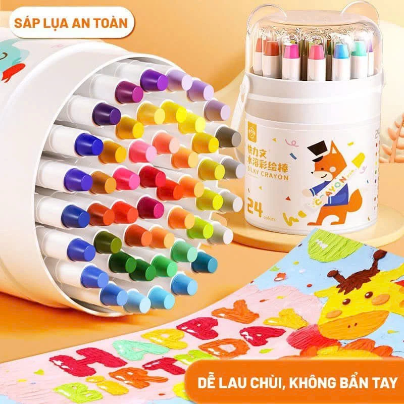  HỘP BÚT SÁP LỤA 2IN1 12 màu : 46k 48 màu :135k