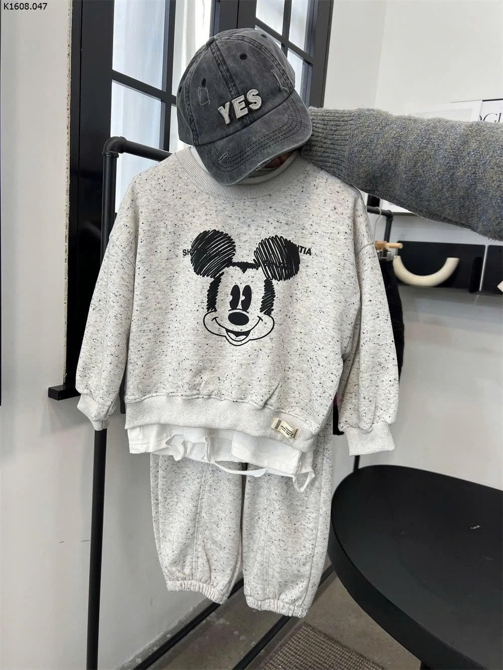 SÉT NỈ DA CÁ MICKEY MUỐI TIÊU Si  quần = sỉ áo:  177k