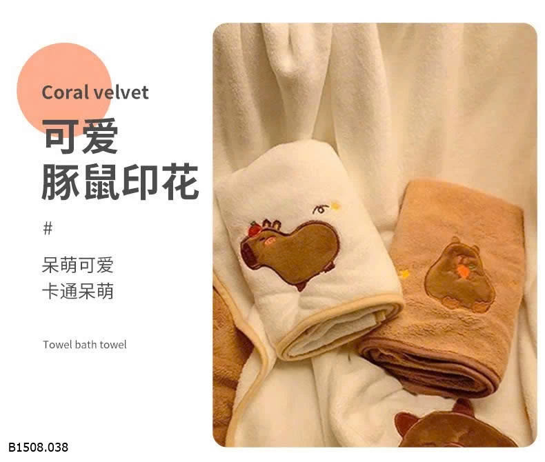 SET 2 KHĂN CAPYBARA Giá sỉ 80k