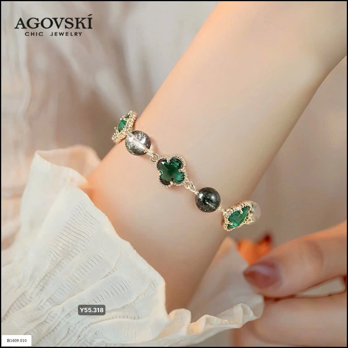 VÒNG TAY CỎ 4 LÁ AGOVSKI  Giá sỉ 160k