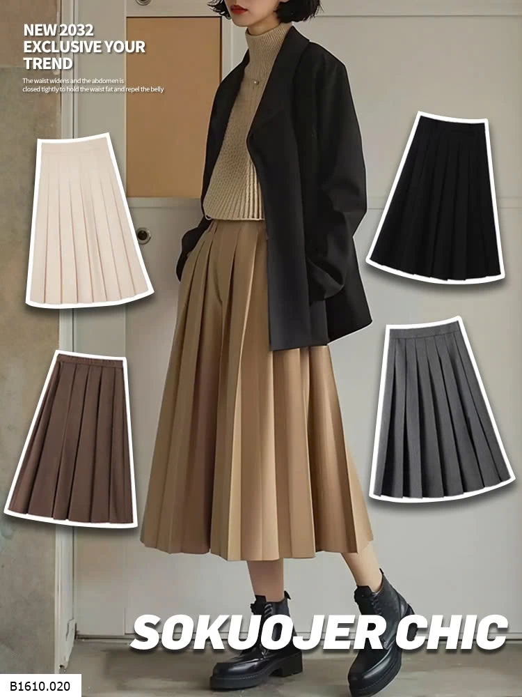 Chân váy dáng midi SoChic   Giá sỉ 165k