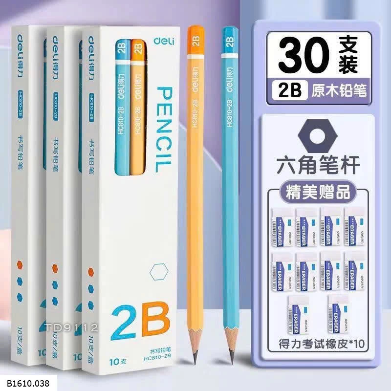 SET BÚT CHÌ + TẨY CHÌ DELI   Giá sỉ 89k/1 set