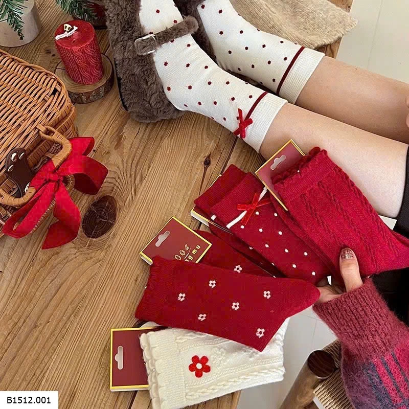  TẤT ĐỎ MAY MẮN  Giá sỉ 53k/set 5 đôi