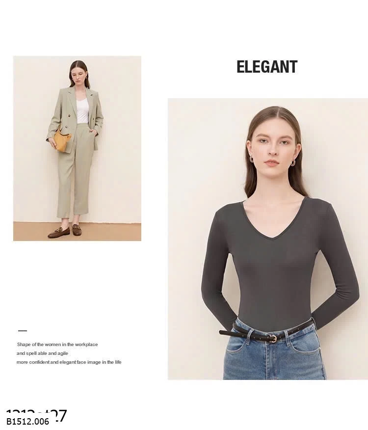 ÁO THUN DÁNG ÔM CỔ V HÃNG CANVAUS Giá sỉ 155k