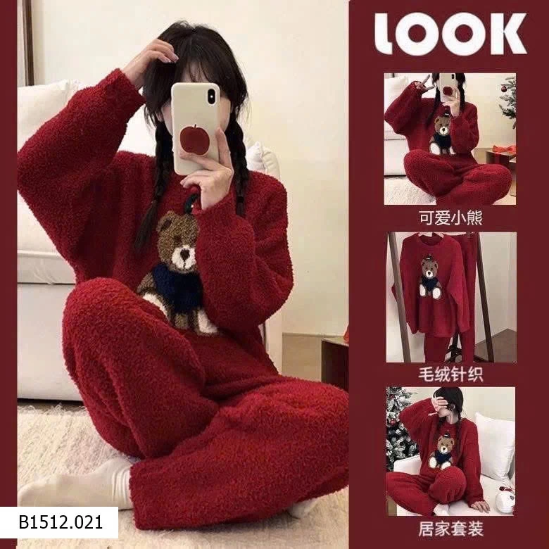 Bộ ngủ lông ấm áp chuẩn mùa đông Giá sỉ 190k