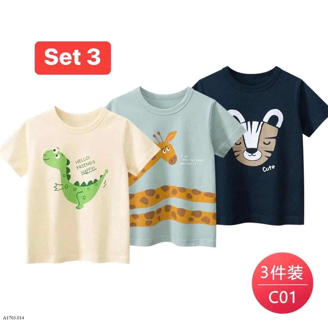 SET 3 ÁO PHÔNG HOẠT HÌNH BÉ TRAI HÃNG 27 KIDS    Sỉ 107k/ 1 sét 3 áo